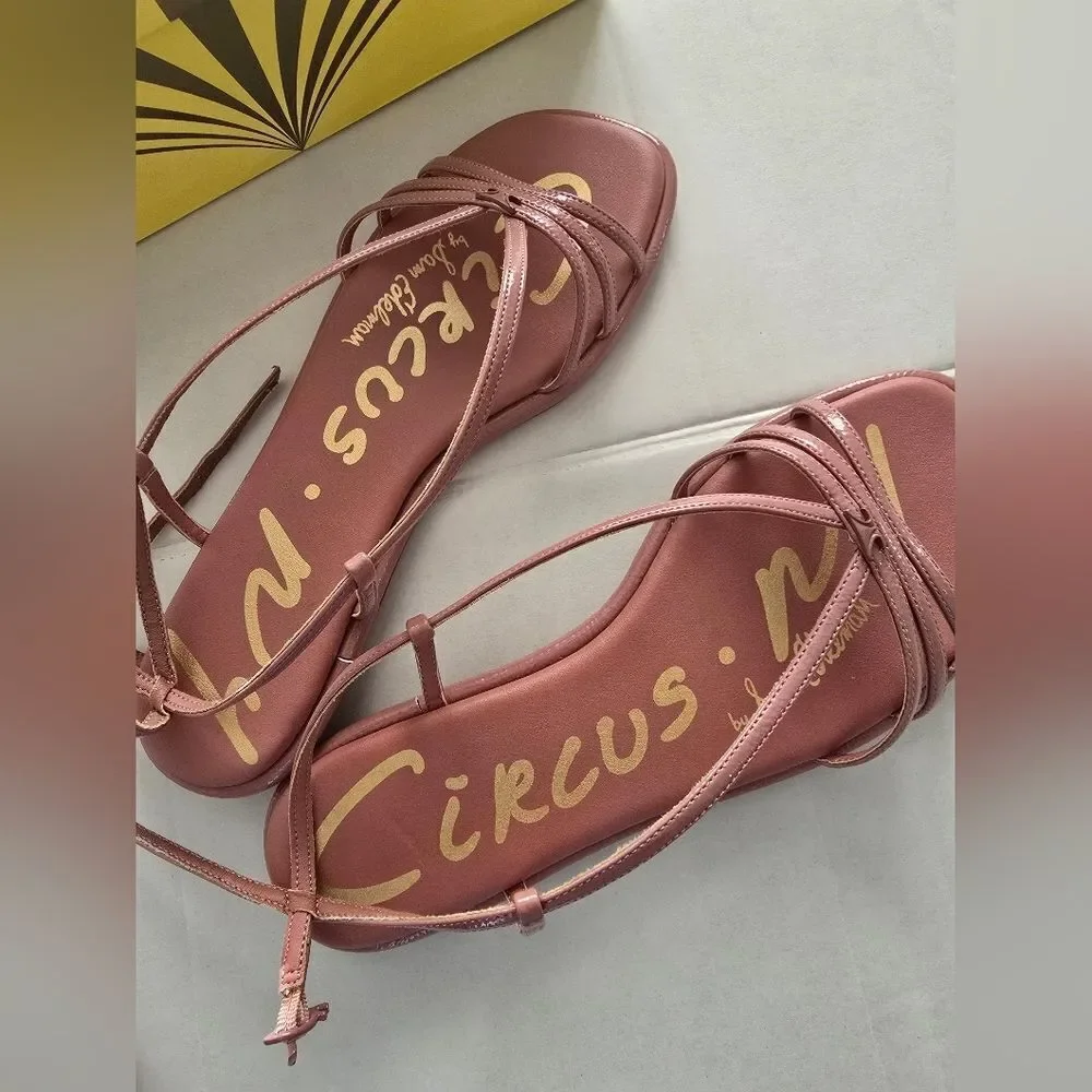 Circus NY by Sam Edelman Olana Strappy Flat Sandals Size 9 In Berry Blush
